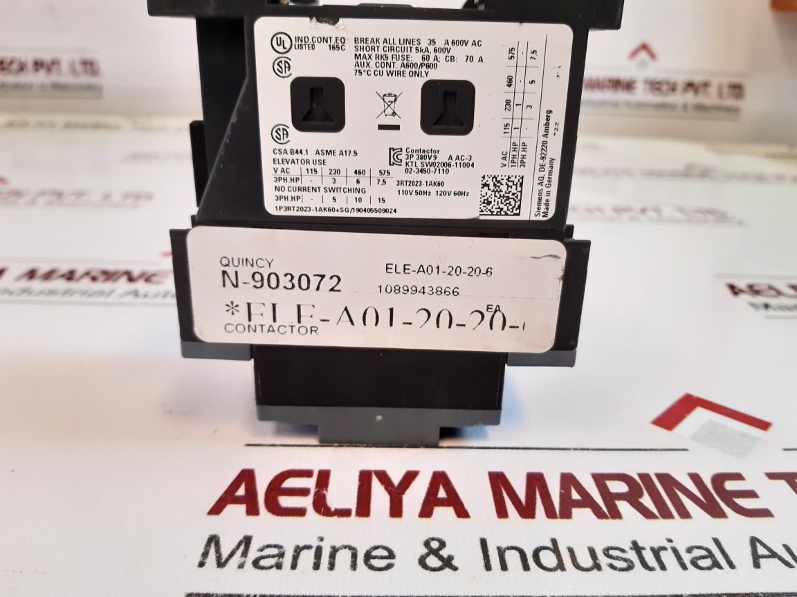 Siemens 3Rt2023-1Ak60 Contactor 110120V 5060Hz