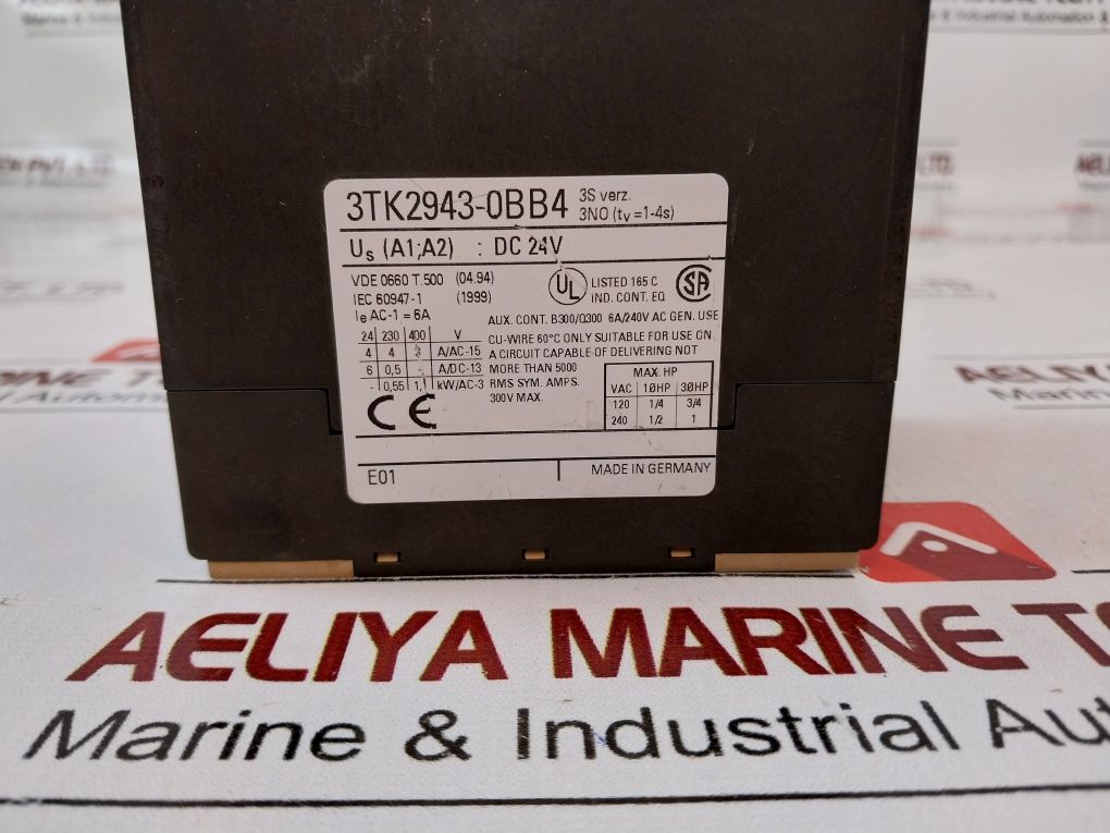 Siemens 3Tk2943-0Bb4 Safety Relay Contactor 6A/240V Ac