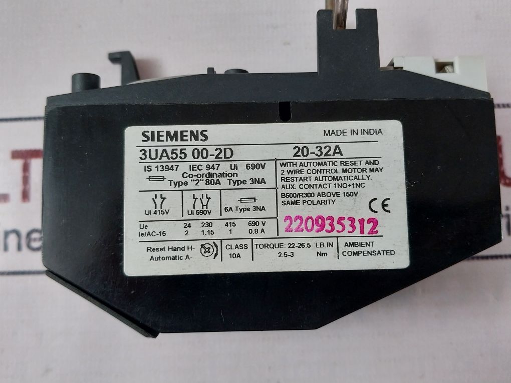 Siemens 3Ua55 00-2D 690V