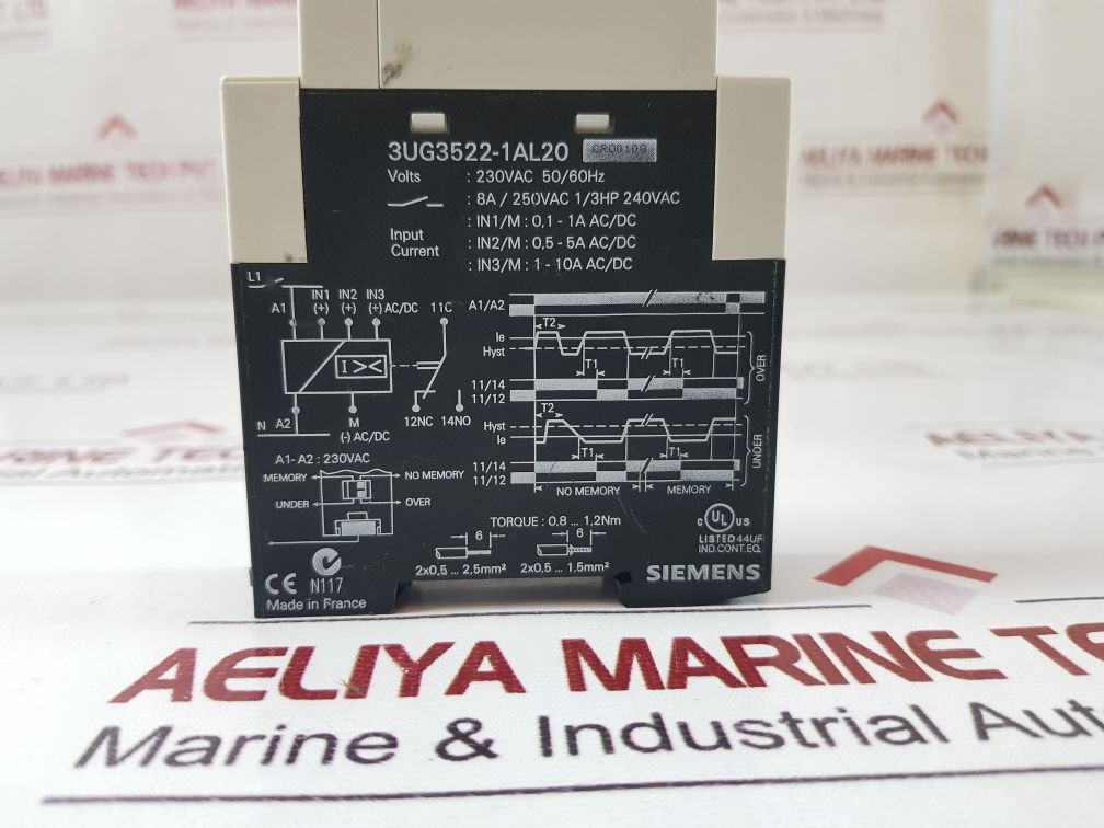 Siemens 3Ug3522-1Al20 Monitoring Relay