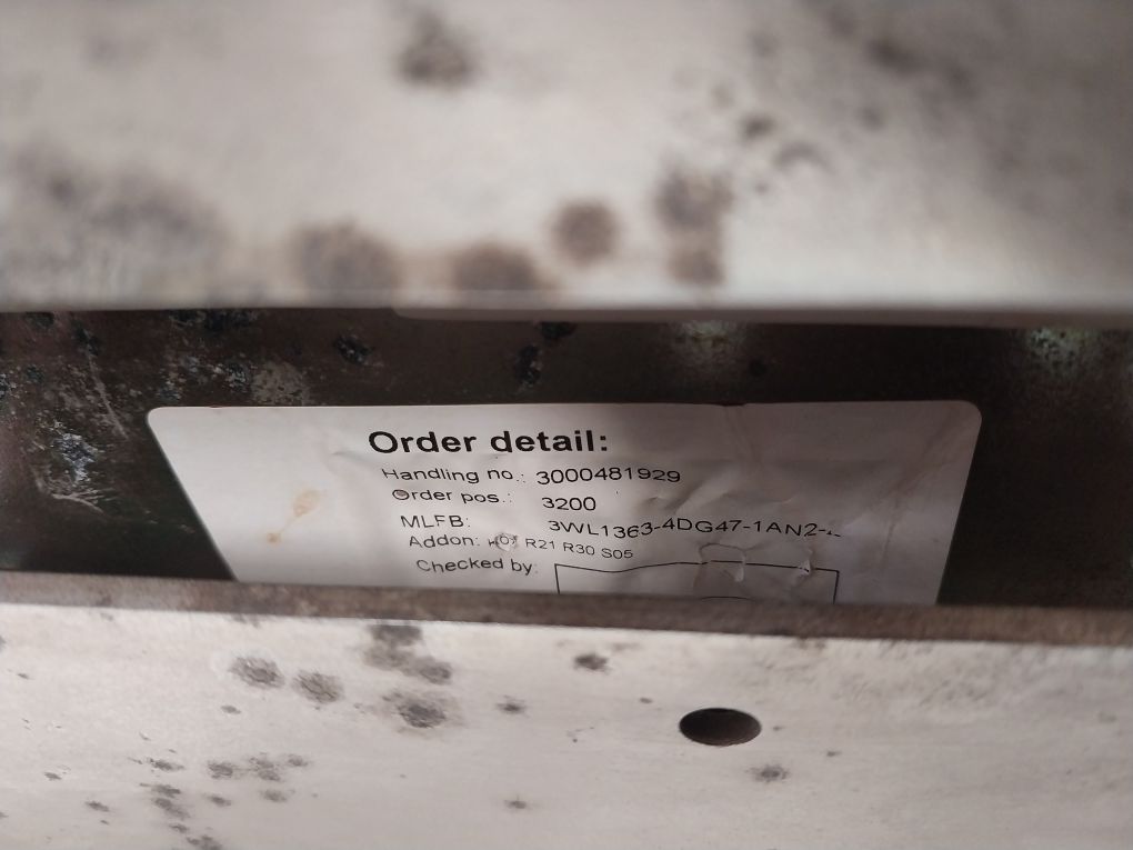 Siemens 3Wl1363-4Dg45-1An2 Circuit Breaker