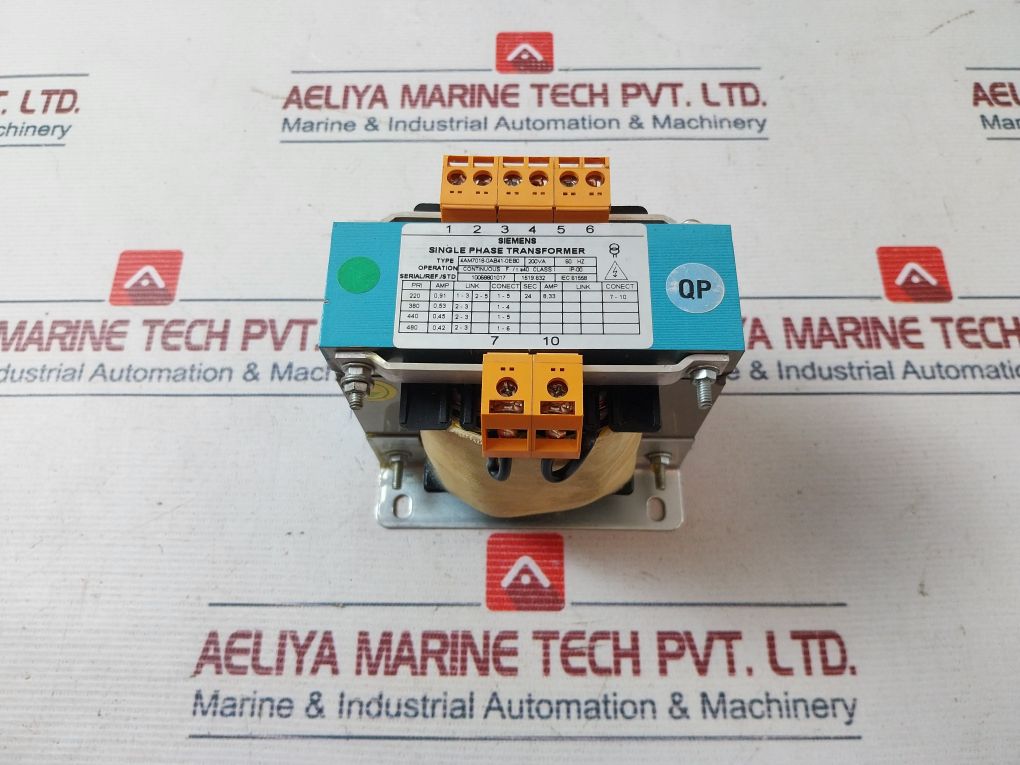 Siemens 4Am7018-0Ab41-0Eb0 Single Phase Transformer 200Va