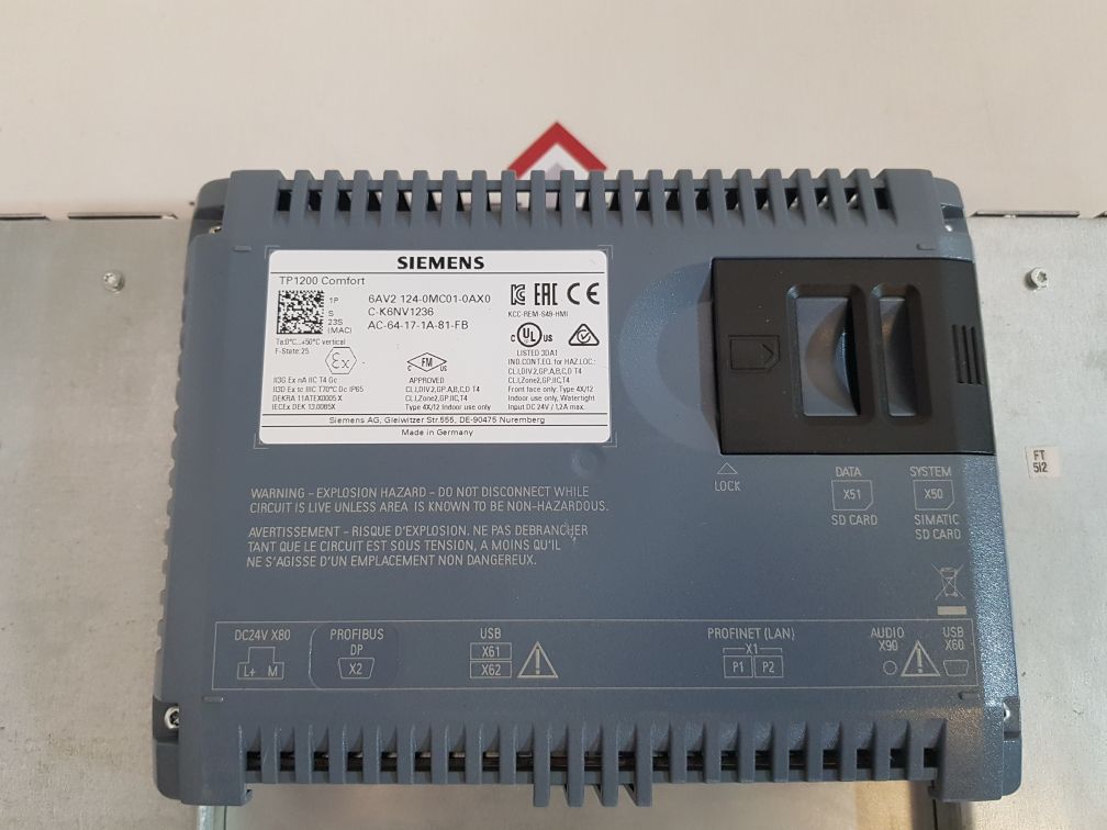 Siemens Simatic Hmi 6Av2 124-0Mc01-0Ax0 Comfort Panel And Itc Ip65