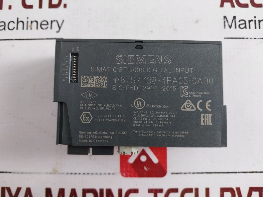 Siemens 6Es7138-4Fa05-0Ab0 Simatic Et 200S Digital Input Module