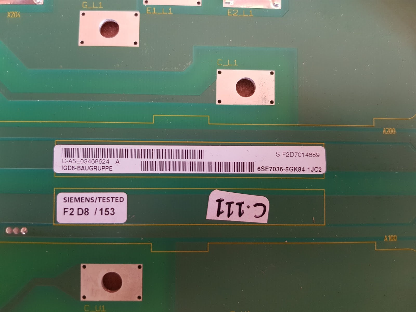 Siemens 6Se7036-5Gk84-1Jc2 Inverter Gate Driver Board