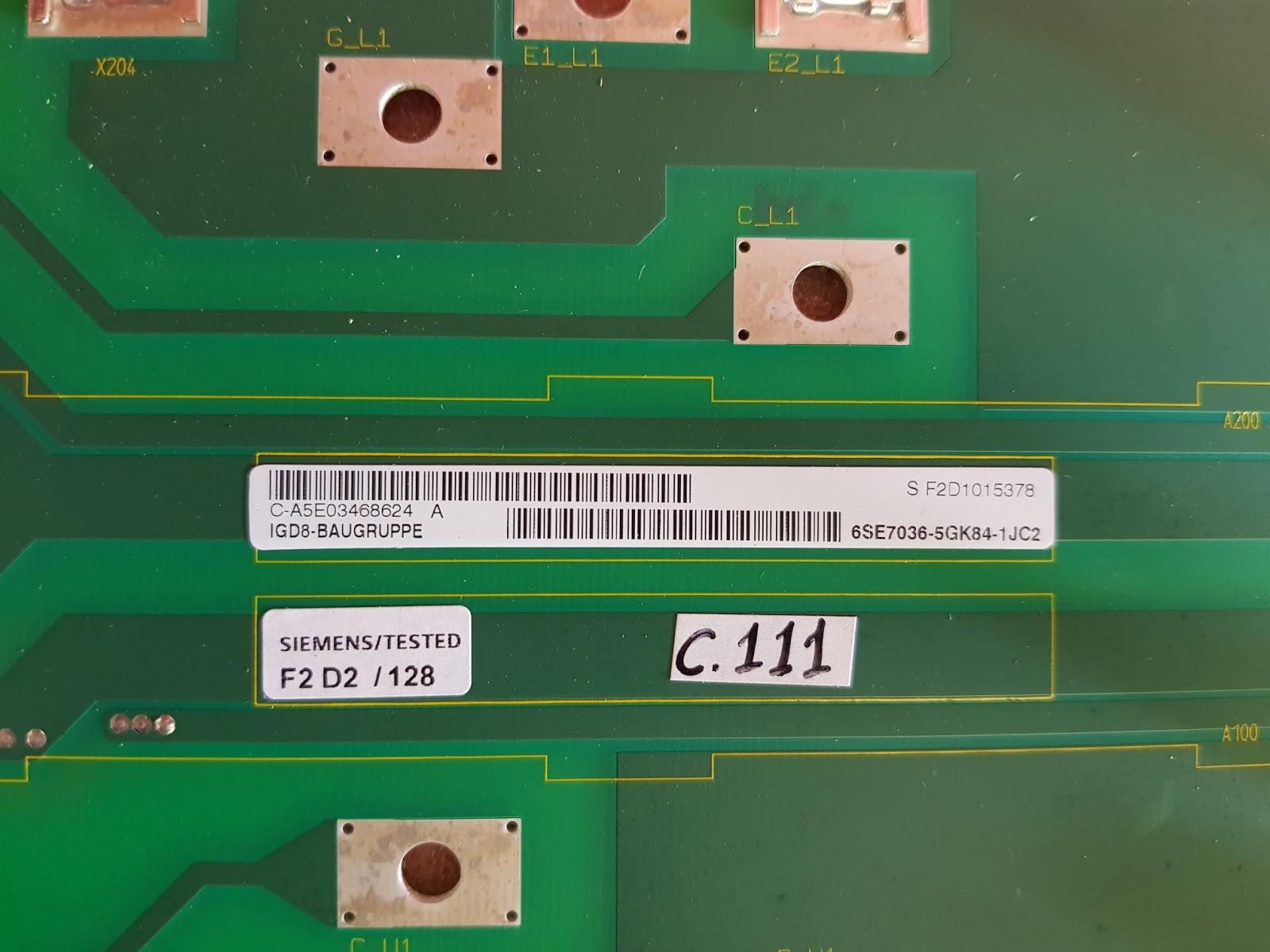 Siemens 6Se7036-5Gk84-1Jc2 Inverter Gate Driver Board