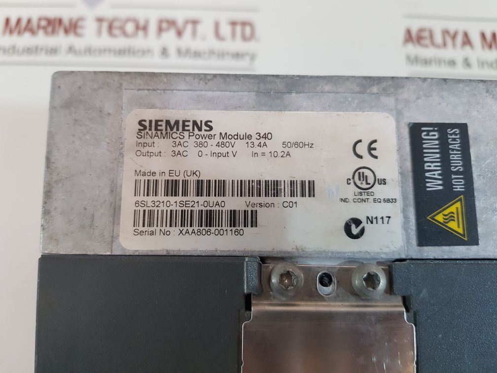 Siemens 6Sl3040-0La00-0Aa1 Sinamics Power Module 340