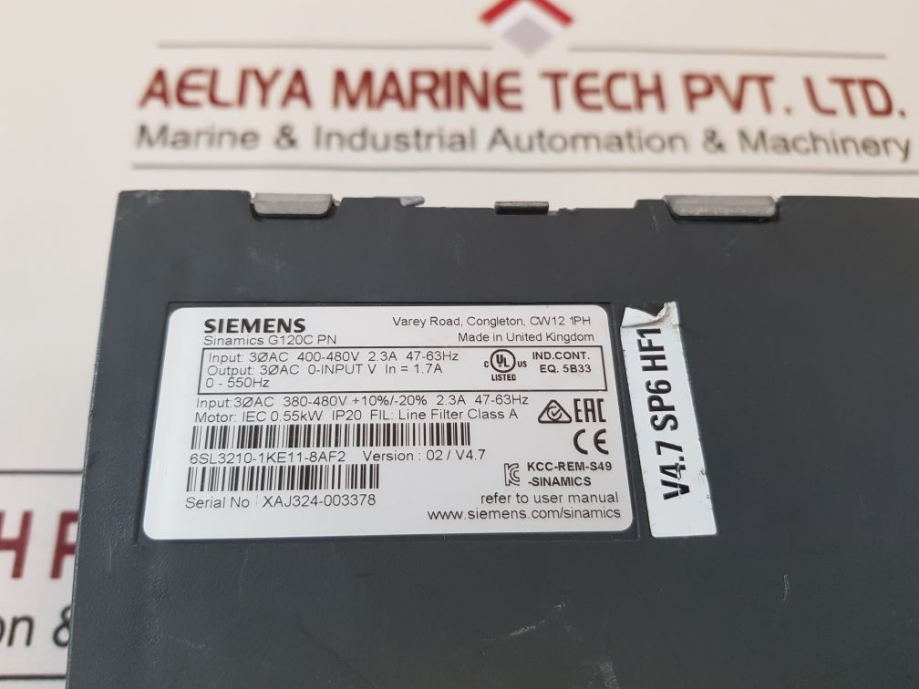 Siemens 6Sl3210-1Ke11-8Af2 Compact Converter