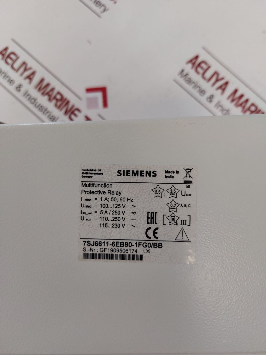 Siemens 7Sj6621-6Kb90-1Fg0Bb Multifunction Protective Relay