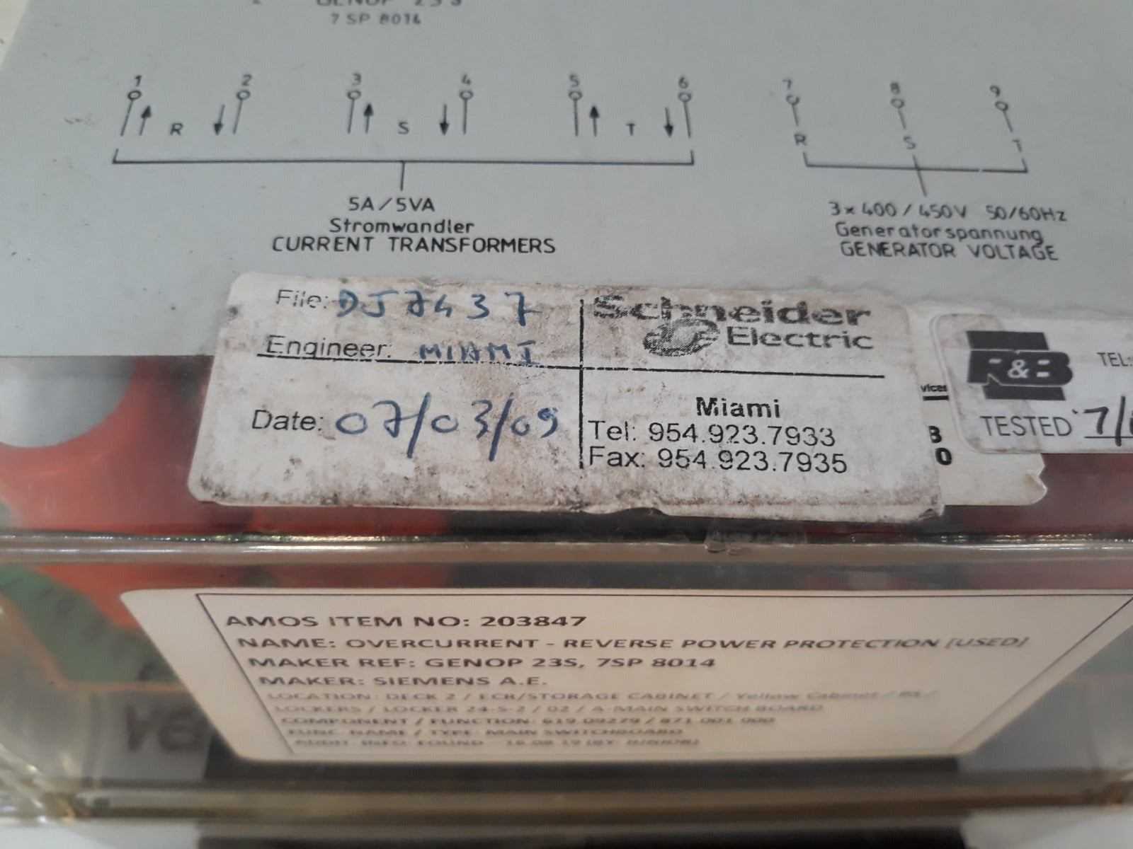 Siemens 7Sp 8014 Genop 23 S Current-reverse Power Protection