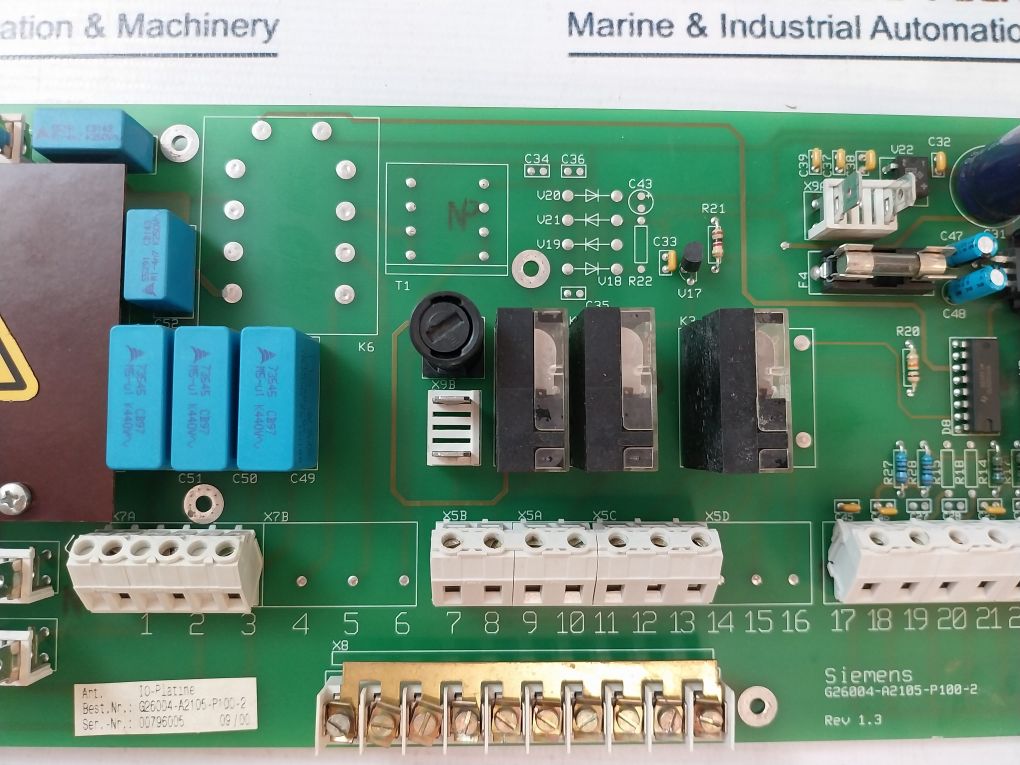 Siemens G26004-a2105-p100-2 Io-platine Circuit Board Rev 1.3