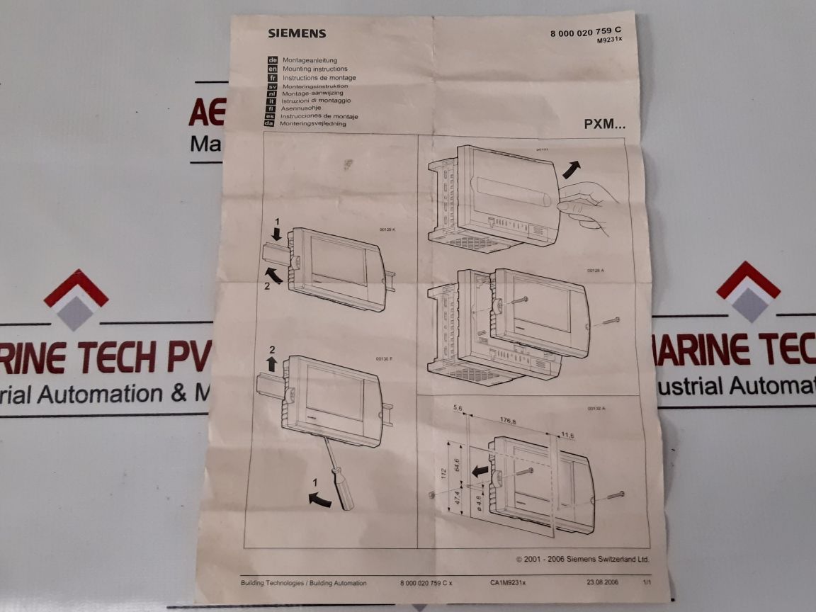 Siemens Pxm20 Network Compatible Operating Unit