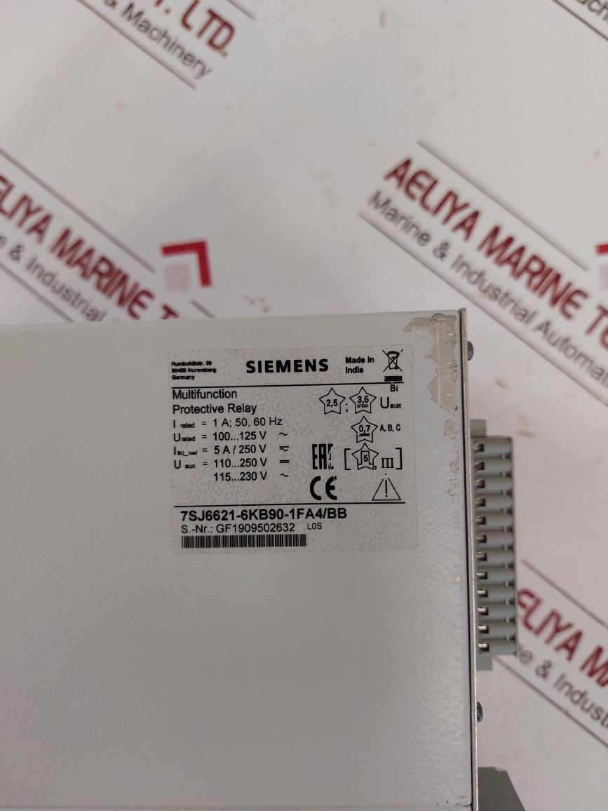 Siemens Siprotec 7Sj6621-6Kb90-1Fa4Bb Multifunction Protective Relay