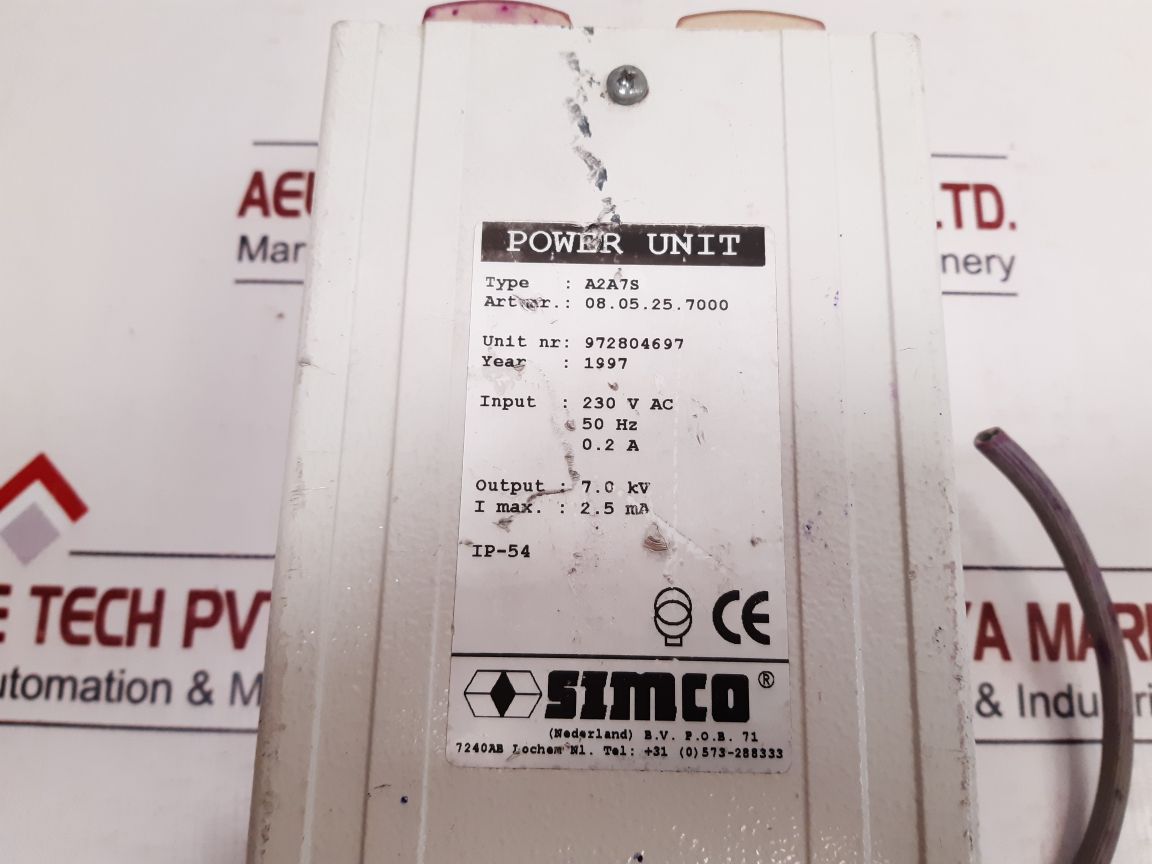 Simco A2A7S 230Vac 50Hz 0.2A Power Unit 08.05.25.7000