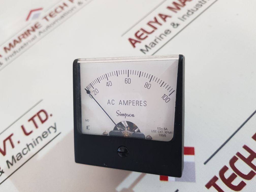 Simpson Es=5A Amperes Panel Meter