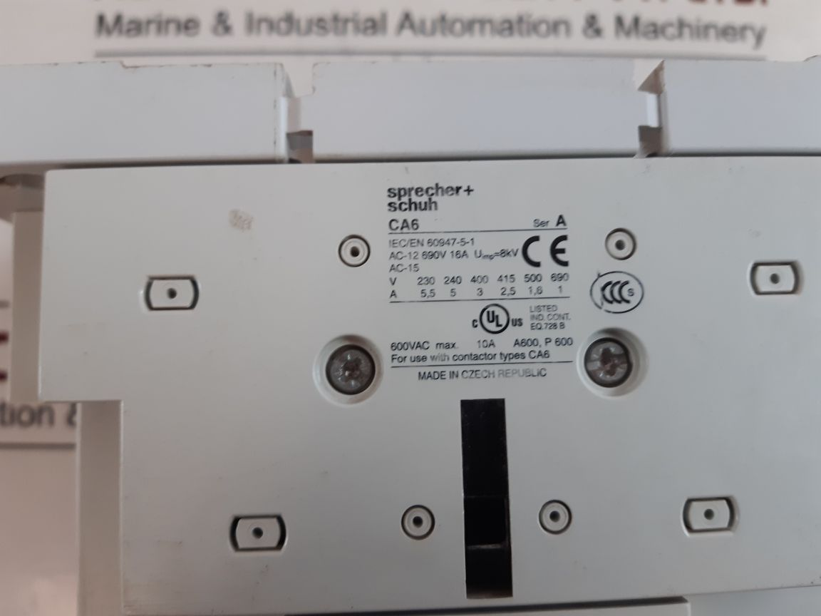 Sprecher+Schuh Ca6-115 Ser A Electrical Contactor With Base