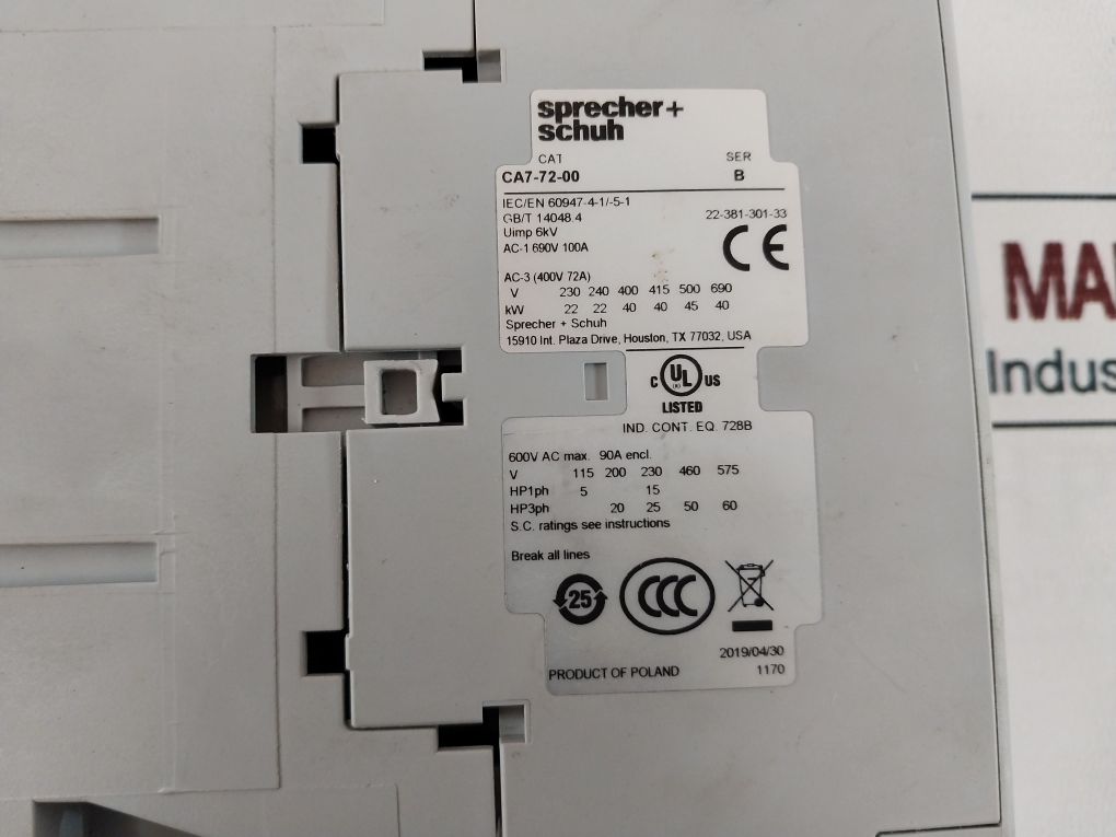 Sprecher+Schuh Ca7-72-00