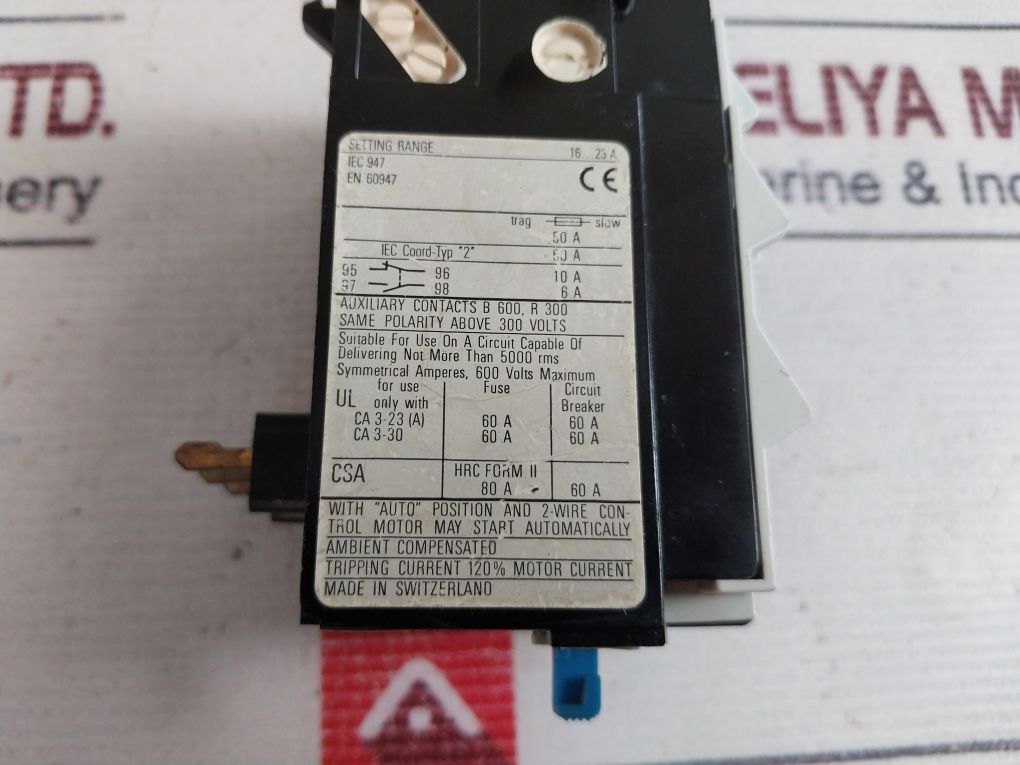Sprecher+Schuh Ct 3-23 Overload Relay
