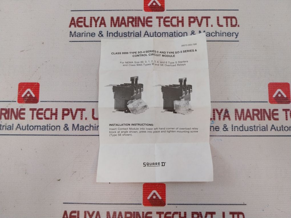Square D So-4 Alarm Contact For Overload Module
