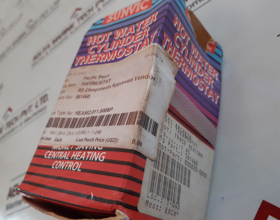 Sunvic Sa Hot Water Cylinder Thermostat