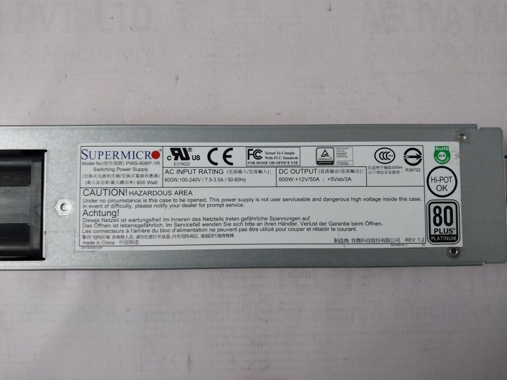 Supermicro Pws-606P-1R