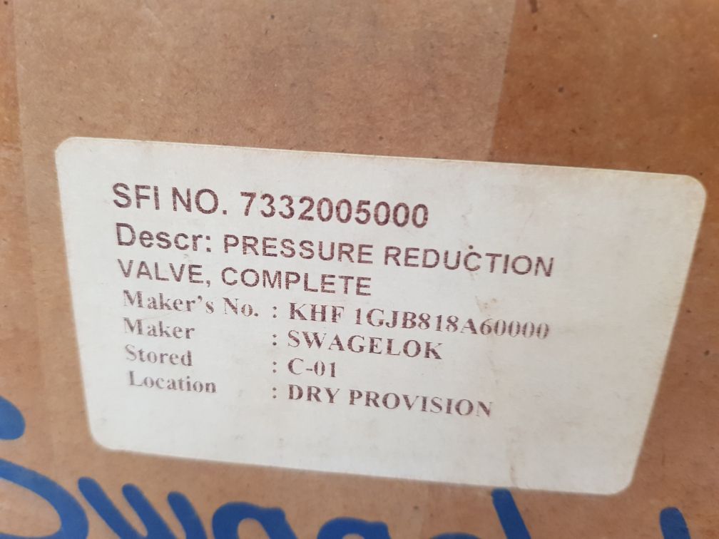 Swagelok Khf1Gjb818A60000 Pressure Reduction Valve