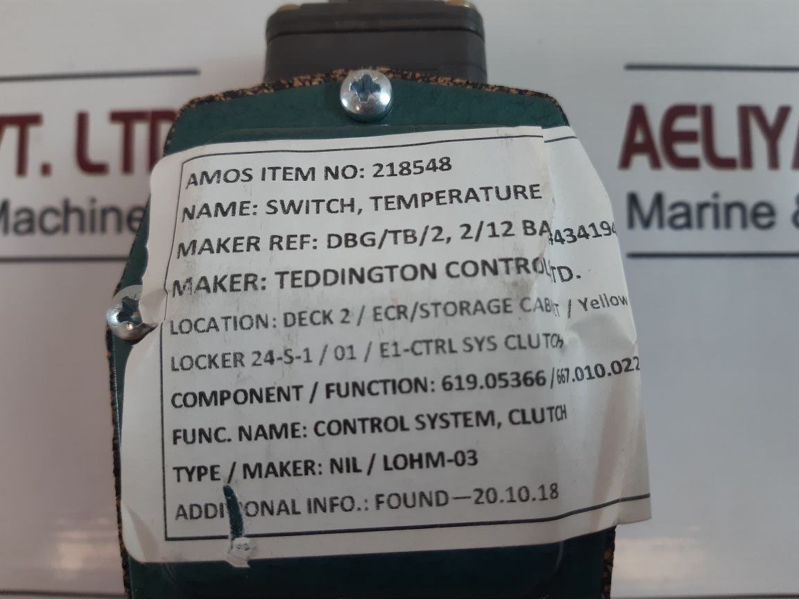Teddington Controls Dbg/Tb/2 Pressure Switch
