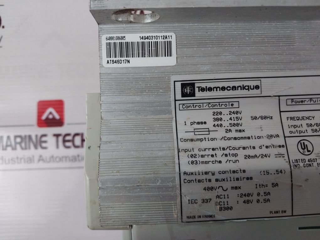 Telemecanique Square D Altstart 46 Soft Starter Ats46D17N 400V 50/60Hz