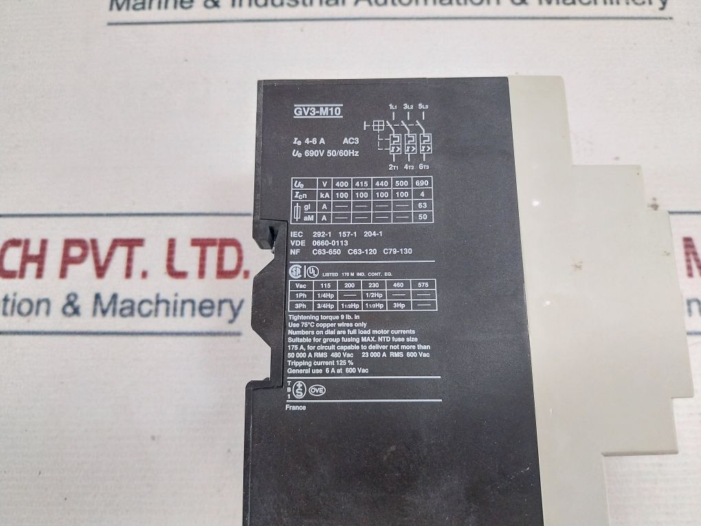 Telemecanique Gv3-m10 Circuit Breaker