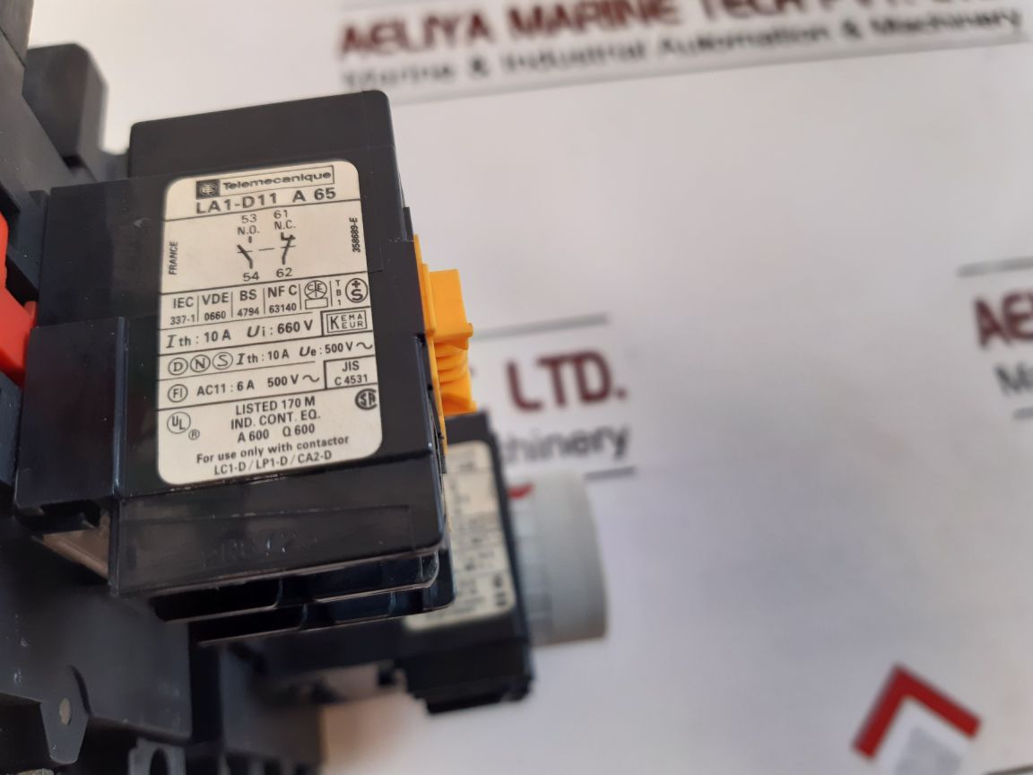 Telemecanique Lc1-d633 Contactor,La1-d11 A65 Contactblock With La3-d22•A65 Timer