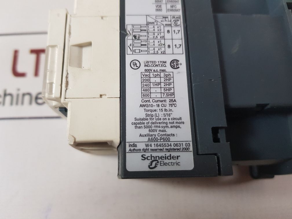 Telemecanique Lc1 D09 Contactor 110V 50/60Hz