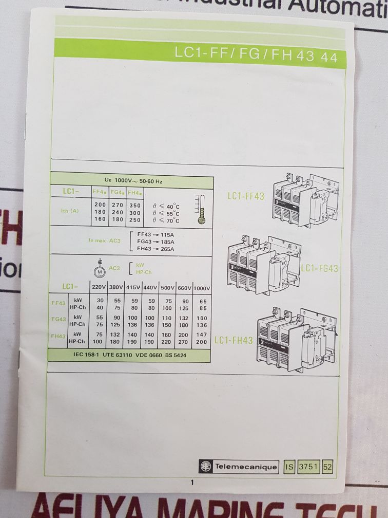 Telemecanique Lc1Fg44 Motor Contactor