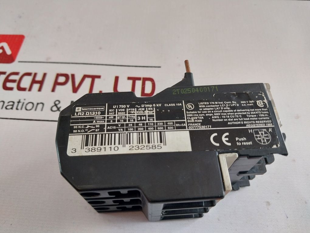 Telemecanique Lr2 D1310 Thermal Overload Relay