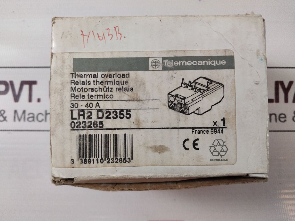 Telemecanique Lr2 D2355 Thermal Overload Relay 30-40 A 023265