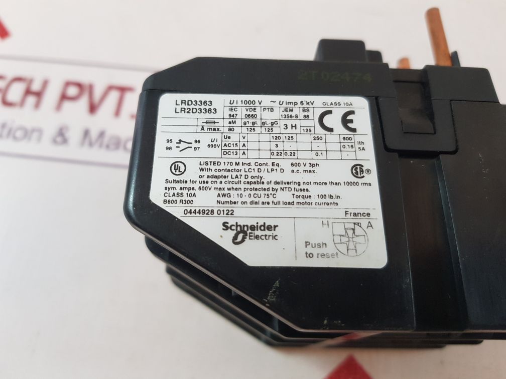 Telemecanique Lr2D3363 Overload Relay