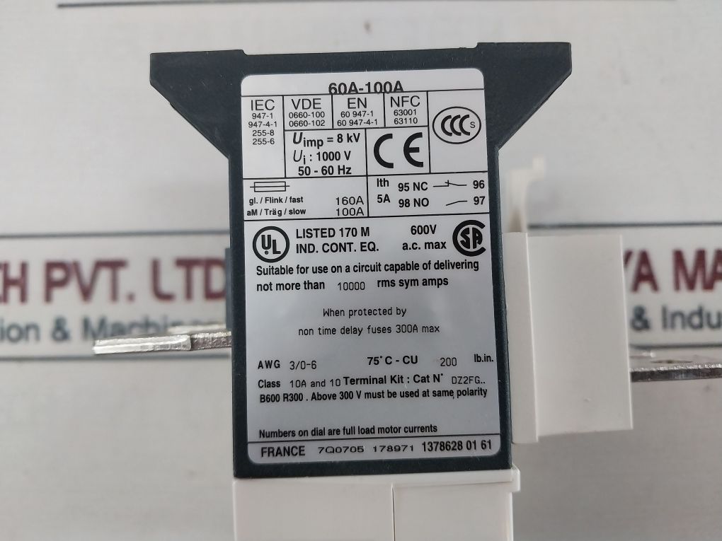 Telemecanique Lr9 D 5367 Thermal Overload Relay Class 10/10A 600 Vac