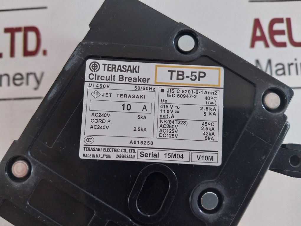 Terasaki Electric Tb-5P Circuit Breaker 10A Cat.: A