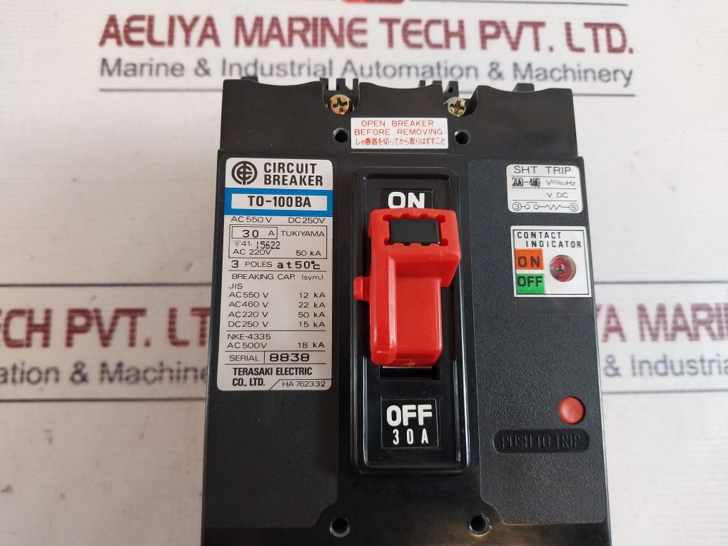 Terasaki T0-100Ba No-fuse Circuit Breaker 30A