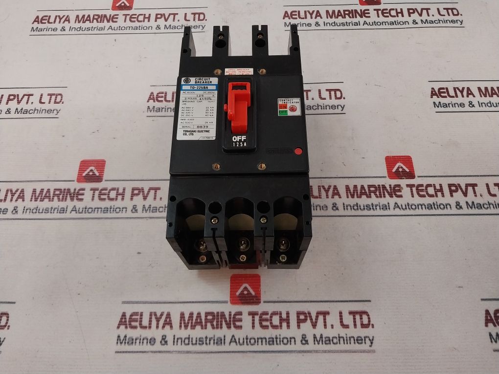 Terasaki T0-225Ba No-fuse Circuit Breaker Ac 600V