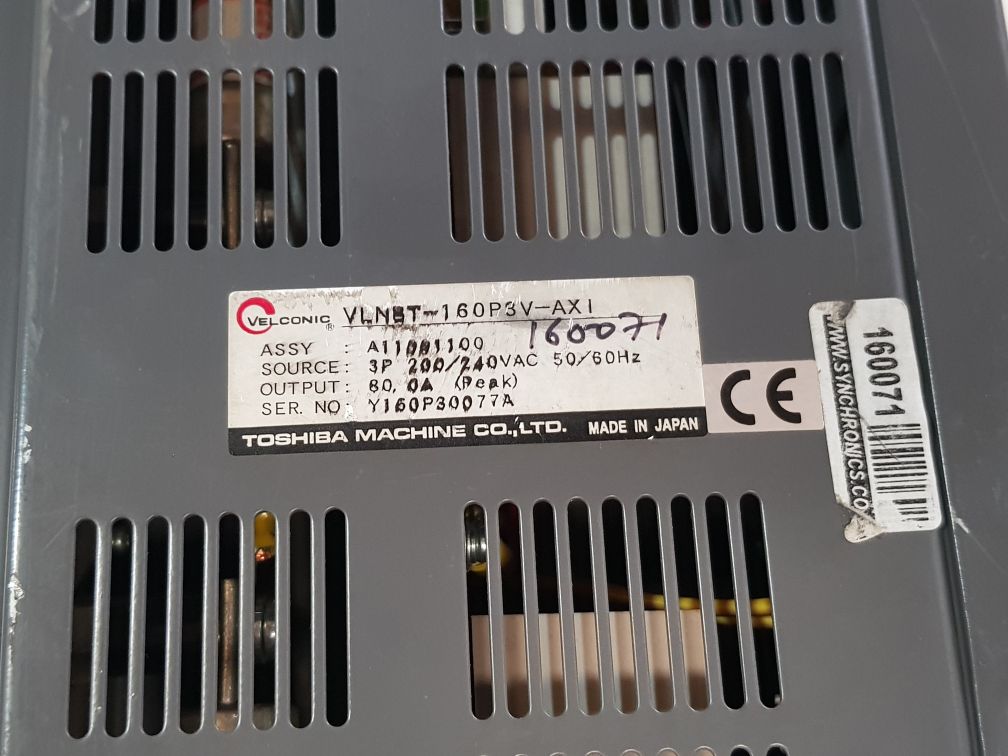 Toshiba Velconic Vlnbt-160P3V-axi Servo Drive