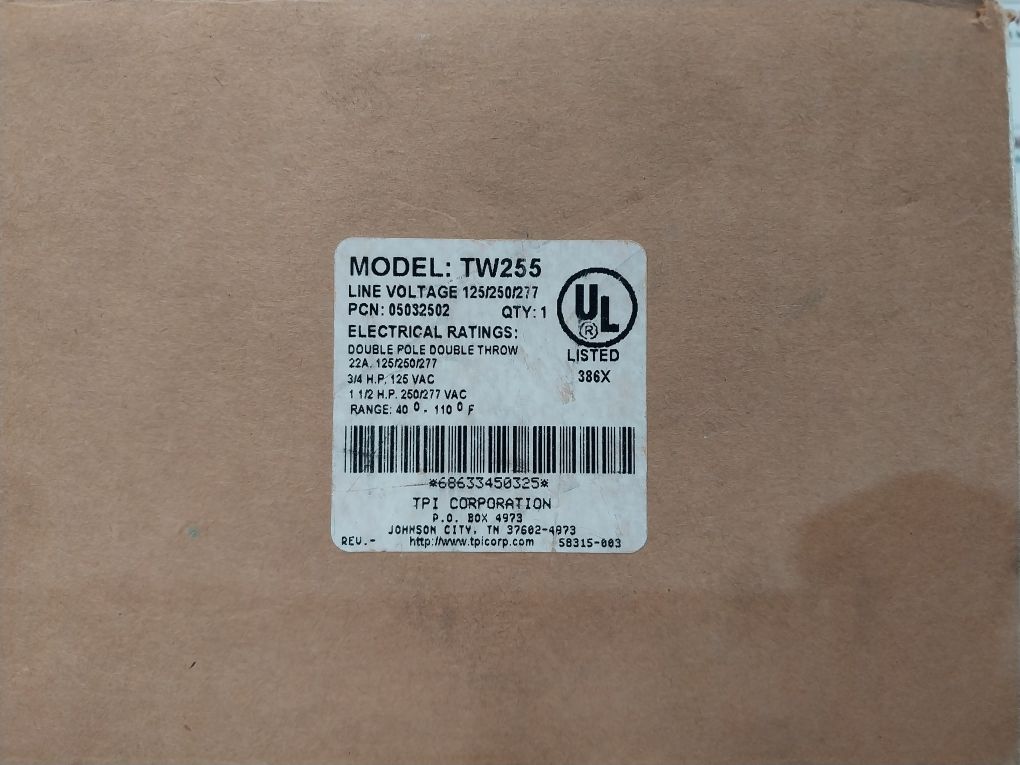 Tpi Corporation Tw255 Thermostat A/C Carrier