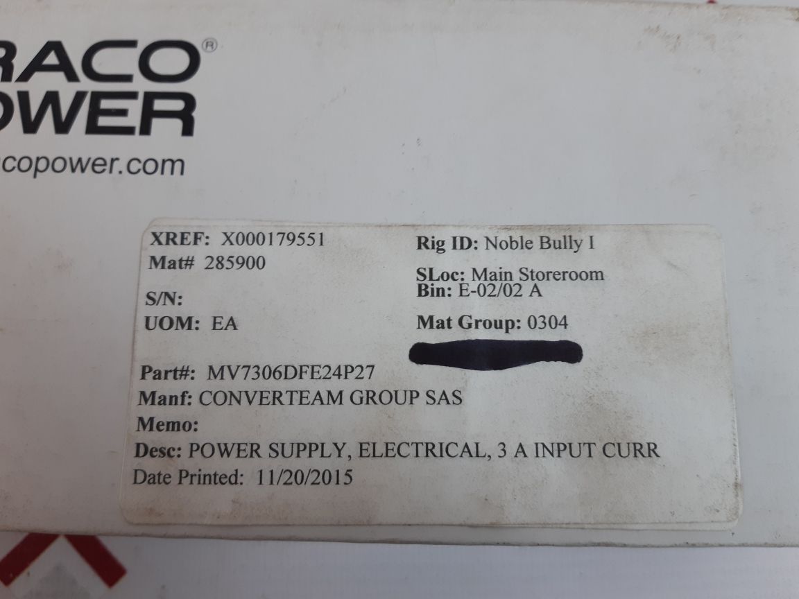 Traco Power Txl 070-24S Switching Power Supply Mv7306Dfe24P27