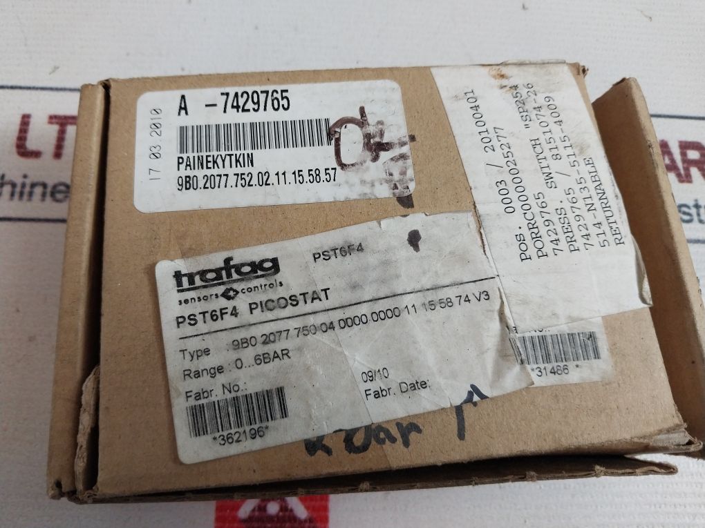 Trafag 9B0.2077 Pressure Switch 250V Ac