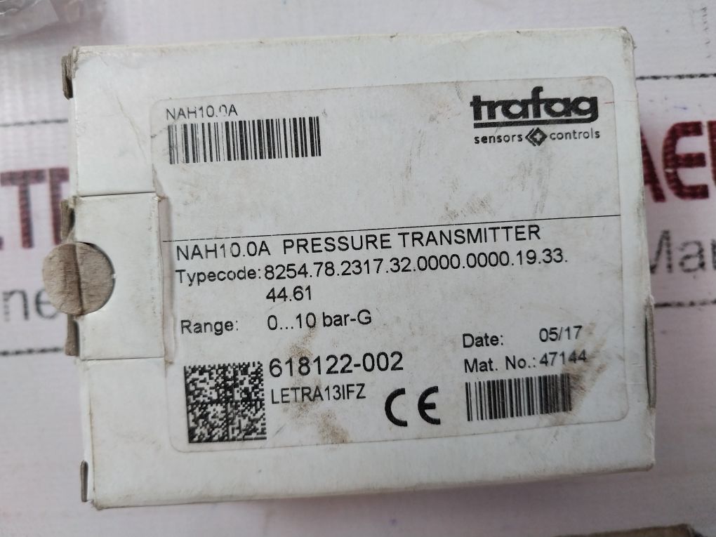 Trafag Nah10.0A Pressure Transmitter 0…10 Bar-g