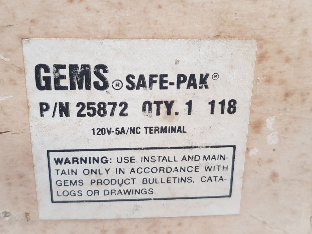 Transamerica Delaval St-25872 Gems Sensor Switch