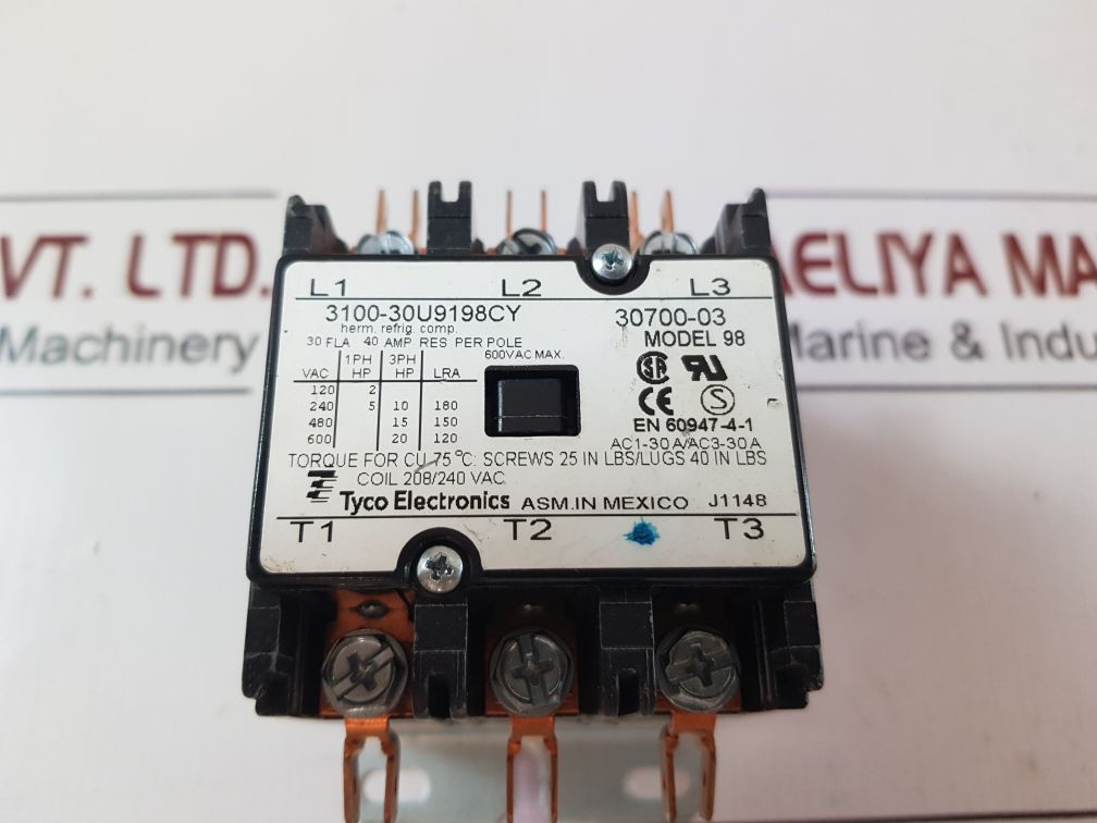 Tyco electronics 3100-30u9198cy contactor