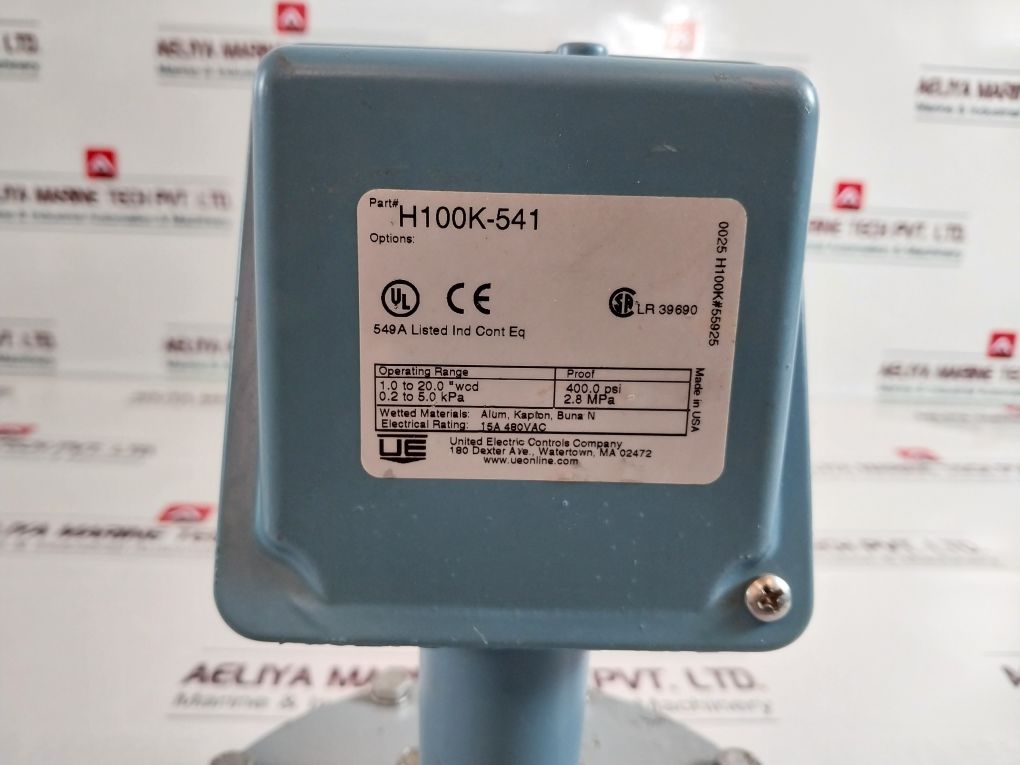 United Electric Controls H100K-541 Differential Pressure Switch 15A 480V Ac