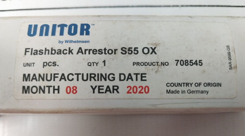 Unitor 85-10 Ox Arrestor 6824271