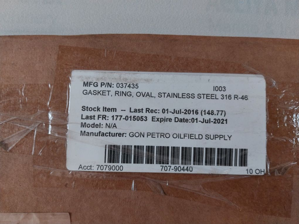 Vanco 6A0003 Ring Oval Gasket R46-s316-oval