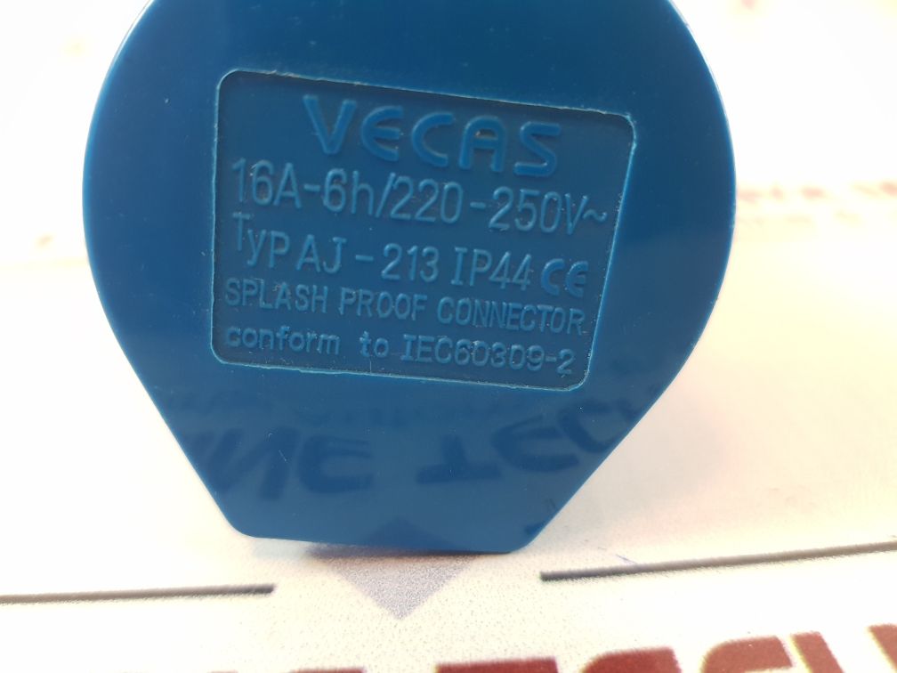 Vecas 16A-6H220-250V~ Splash Proof Connector TypeAj-213